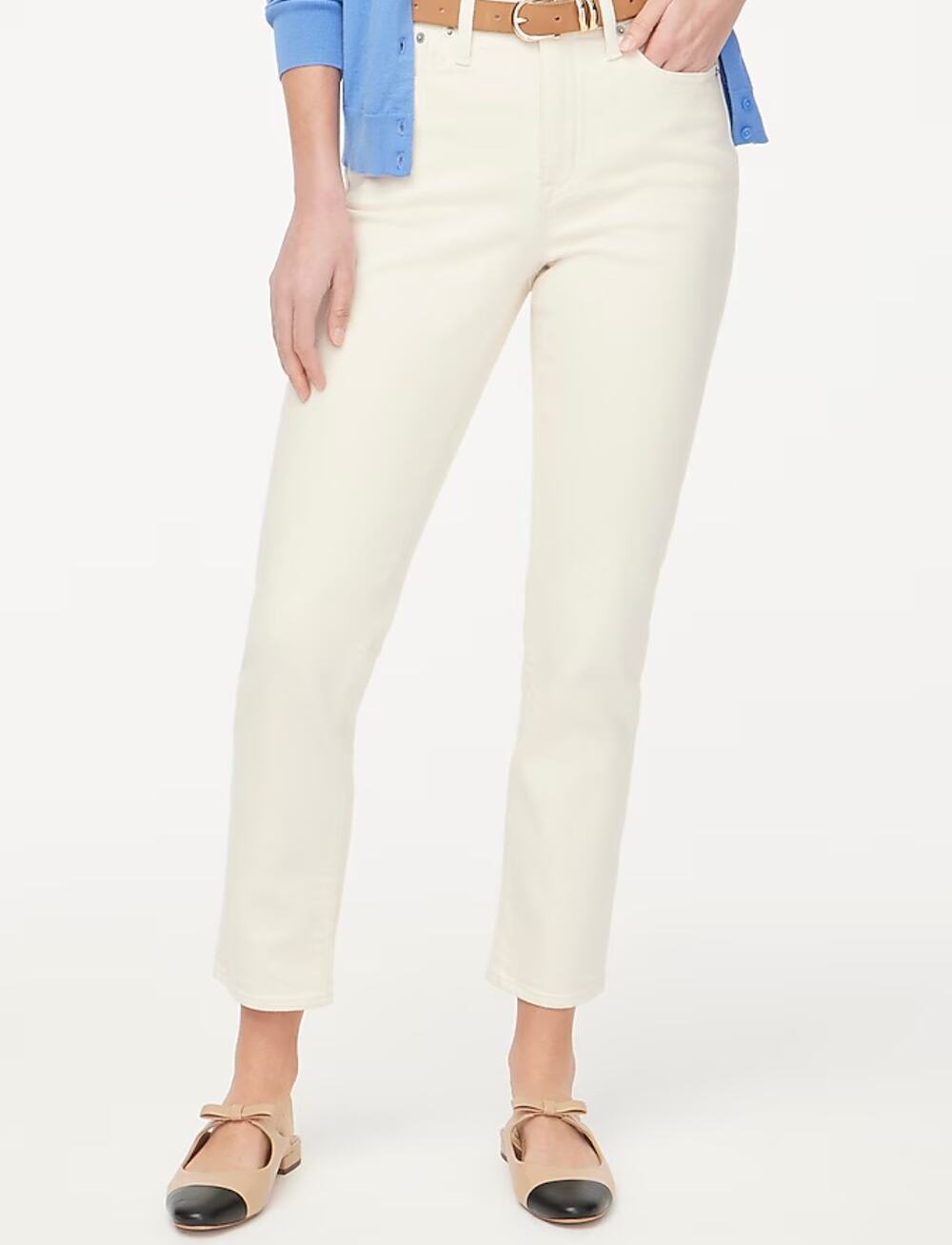 J Crew Essential Straight Jeans 31 31T Tall NWT Stretch CG442 J.Crew White